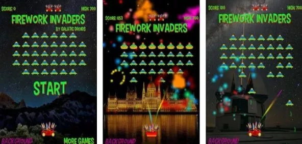 Gameplay screenshot from firework invaders pro for Android
