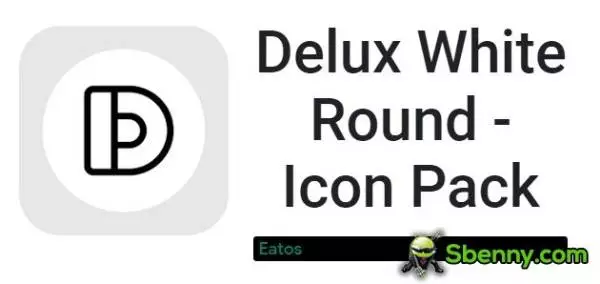 delux white round icon pack