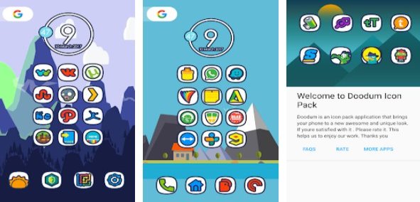 Gameplay screenshot from doodum icon pack for Android