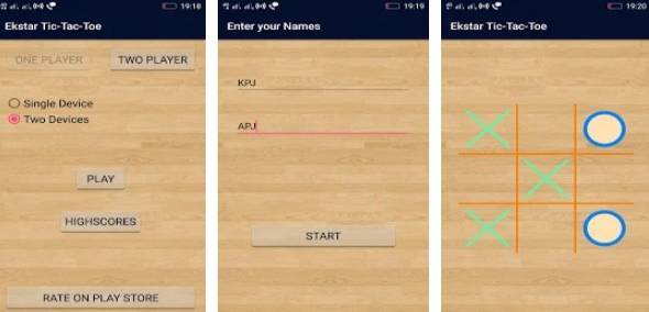 Gameplay screenshot from ekstar tic tac toe for Android