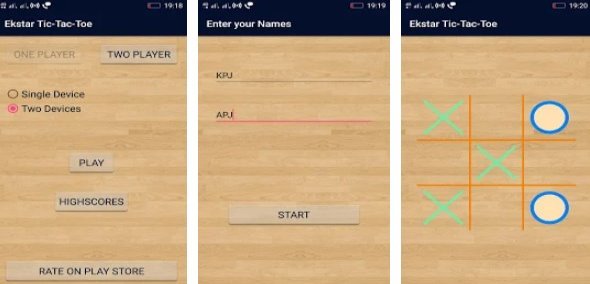 Gameplay screenshot from ekstar tic tac toe for Android
