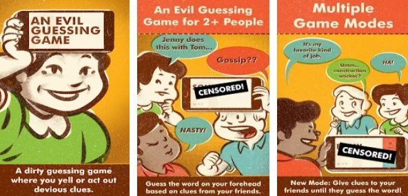Gameplay screenshot from evil minds dirty charades for Android