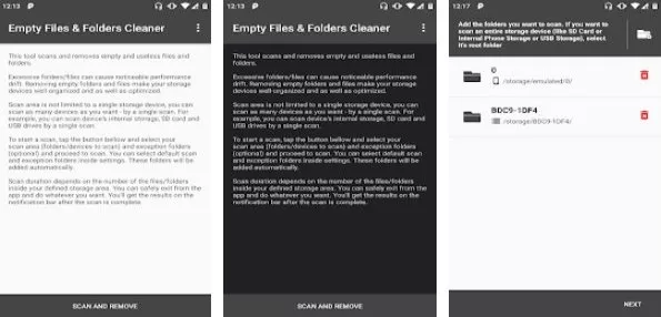 Gameplay screenshot from empty files and folders cleaner pro for Android