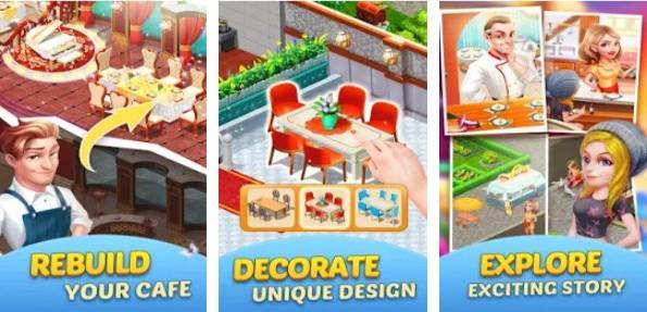Gameplay screenshot from dream cafe match 3 crush for Android