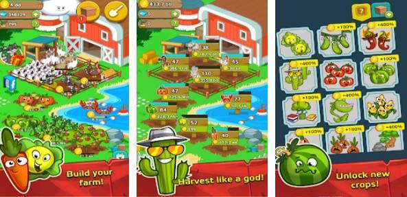Gameplay screenshot from farm and click idle farming clicker for Android