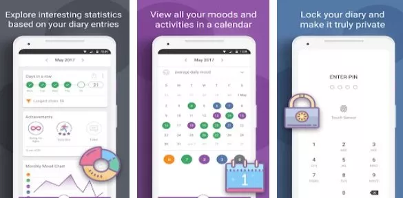 Gameplay screenshot from daylio diary journal mood tracker for Android