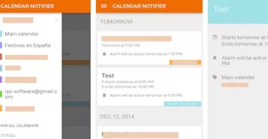 Gameplay screenshot from events notifier for calendar for Android