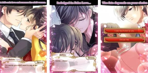 Gameplay screenshot from false vows true love otome games otaku dating sim for Android