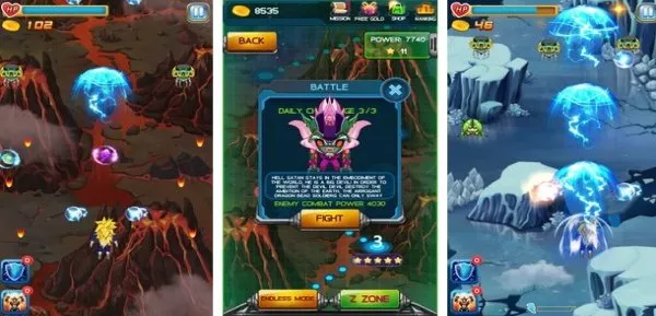 Gameplay screenshot from force of saiyan sky warrior for Android