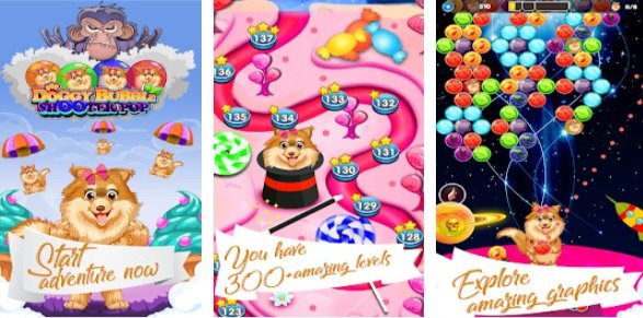 Gameplay screenshot from doggy bubble free bubble shooter game for Android