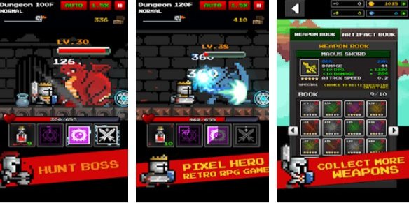 Gameplay screenshot from dungeon x pixel hero vip for Android