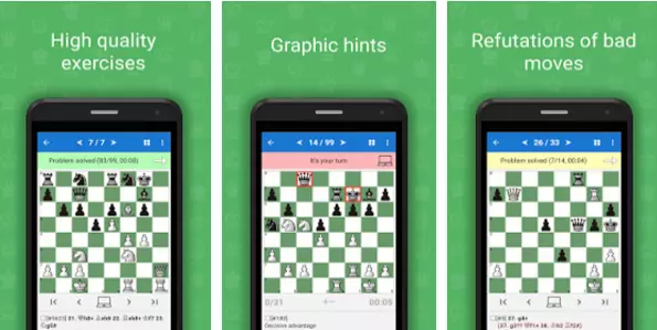 Gameplay screenshot from elementary chess tactics i for Android
