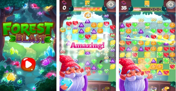 Gameplay screenshot from forest blast diamond match 3 for Android