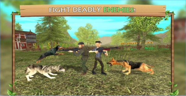 Gameplay screenshot from dog sim online raise a family for Android