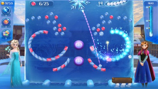 Gameplay screenshot from frozen free fall icy shot for Android