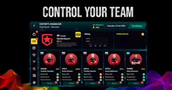 Gameplay screenshot from esports manager simulator for Android