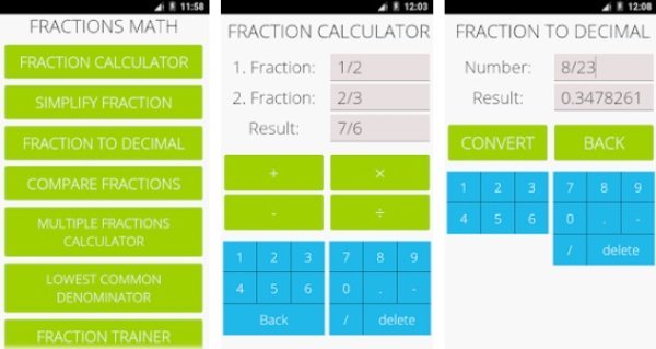 Gameplay screenshot from fractions math pro for Android