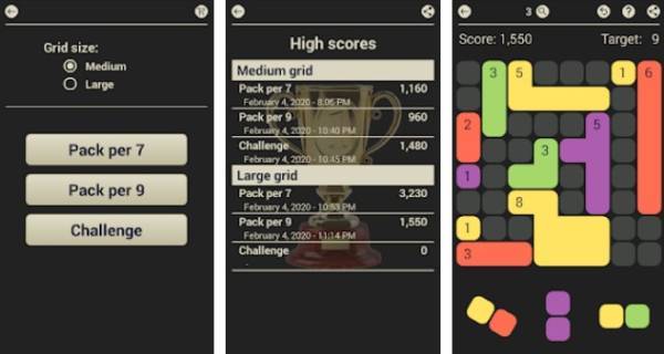 Gameplay screenshot from d7 pack the colored dominoes per 7 casual game for Android
