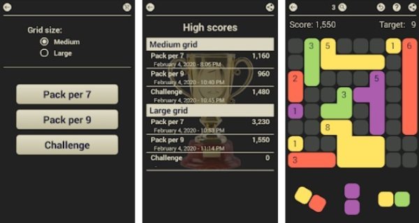 Gameplay screenshot from d7 pack the colored dominoes per 7 casual game for Android