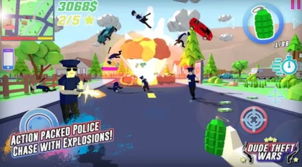 Gameplay screenshot from dude theft wars online fps sandbox simulator beta for Android
