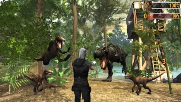 Gameplay screenshot from dinosaur assassin online evolution u for Android