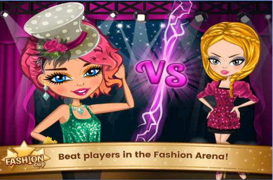 Gameplay screenshot from fashion cup dress up and duel for Android