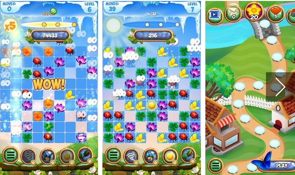 Gameplay screenshot from Frozen Fairy Match 3 Cascade for Android