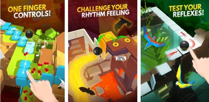 Gameplay screenshot from dancing ball world music tap for Android