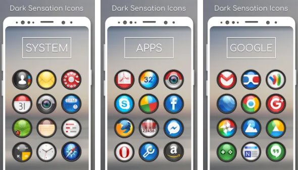 dark sensation icon pack MOD APK Android