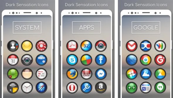 Gameplay screenshot from dark sensation icon pack for Android