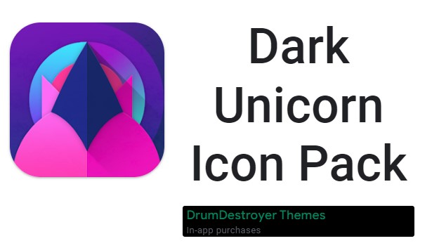 pacote de ícones de unicórnio escuro