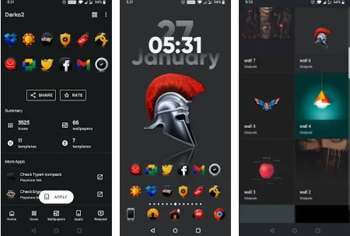 pack d'icônes darko 2 MOD APK Android