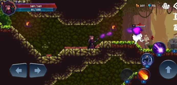 Gameplay screenshot from darkrise pixel classic action rpg for Android