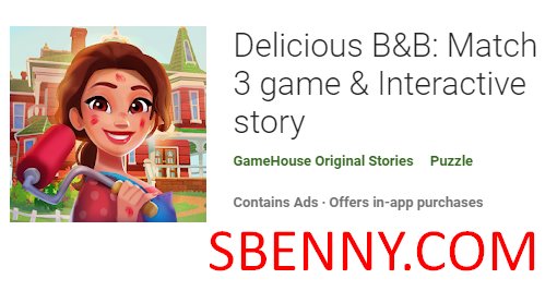 delicious b and b match 3 game and interactive story