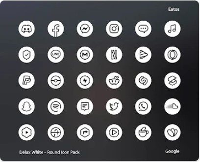 delux white round icon pack APK Android