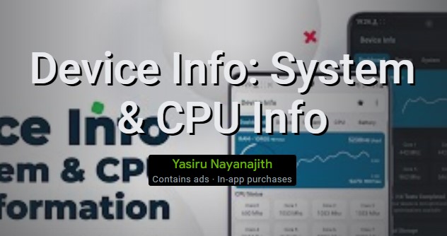 sistema de informações do dispositivo e informações da CPU