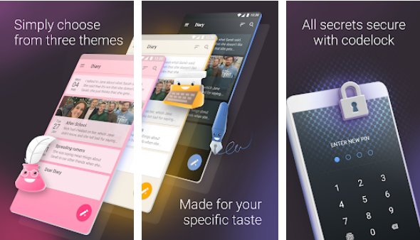 Gameplay screenshot from diary write journal memoir mood and notes book for Android