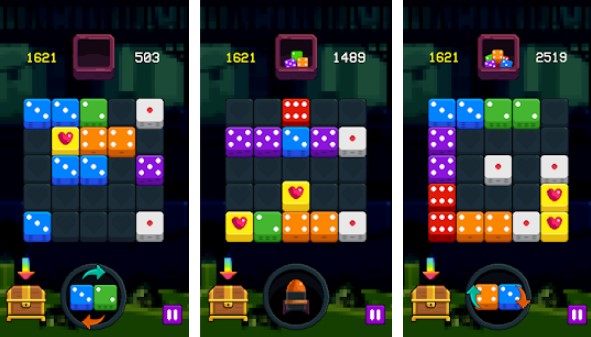 Gameplay screenshot from dice merge color puzzle for Android