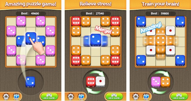 Gameplay screenshot from dice puzzle merge puzzle for Android