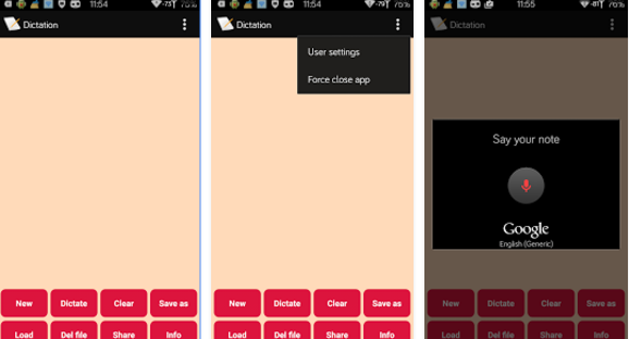 Gameplay screenshot from dictation by voice for Android
