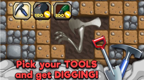 Gameplay screenshot from dino quest Dinosaur discovery and dig game for Android