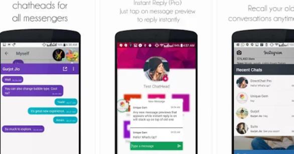 Gameplay screenshot from directchat pro chatheads for Android
