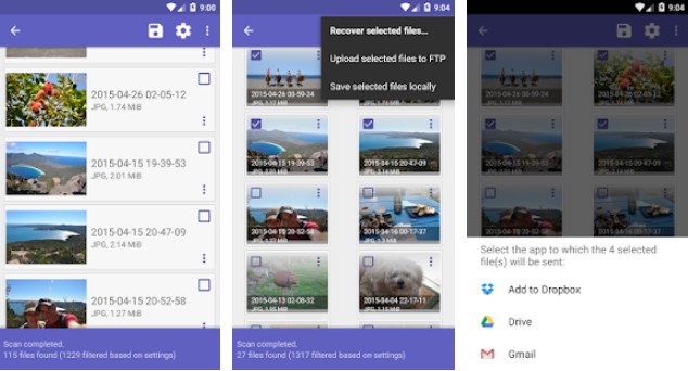 Gameplay screenshot from diskdigger pro file rrecovery for Android