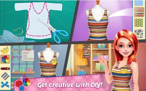 Gameplay screenshot from diy fashion star design hacks clothing game for Android