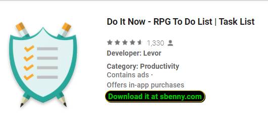 do it now rpg to do list task list