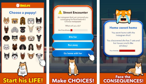 Gameplay screenshot from doglife bitlife dogs for Android