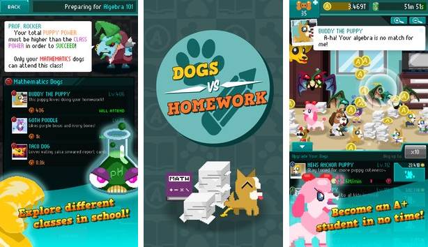 Hunde vs Hausaufgaben Clicker Idle-Spiel
