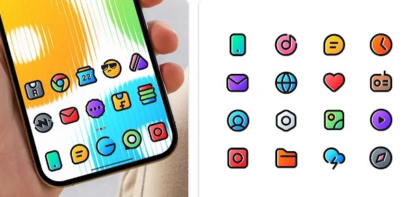 Gameplay screenshot from doodle iconpack for Android