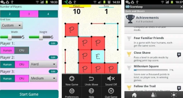 Gameplay screenshot from dots and boxes no ads for Android