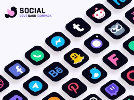 Gameplay screenshot from dove dark icon pack for Android